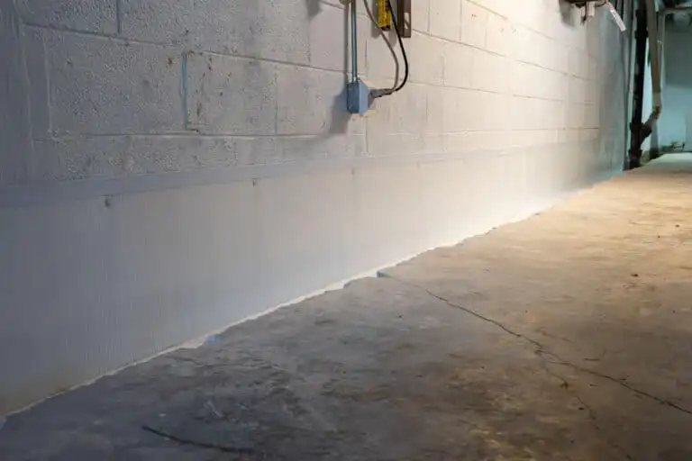 Basement waterproofing wall membrane system installation near Alabama