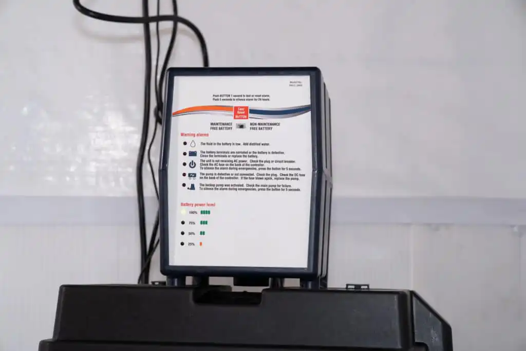 Battery backup for a sump pump