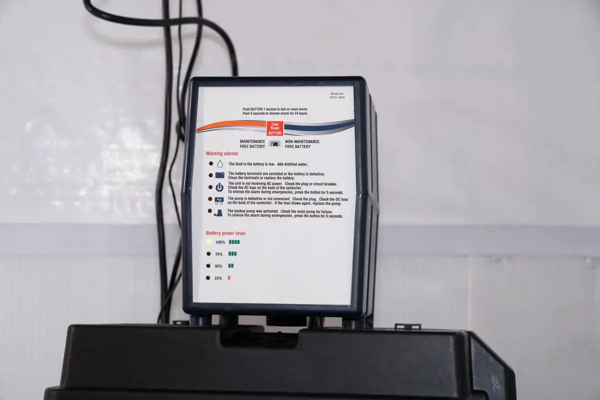 Battery backup for a sump pump