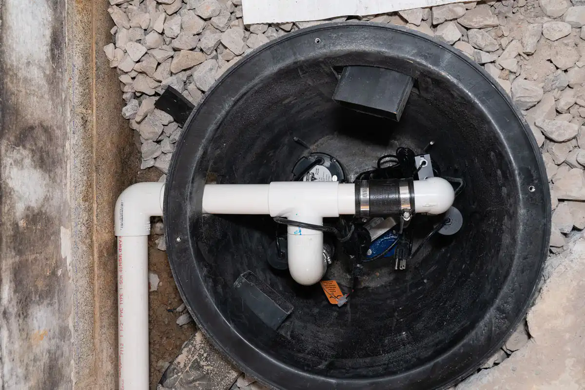 Basement sump pump newly installed