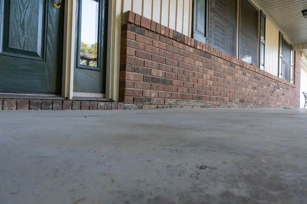 Front patio showing signs of sinking slab