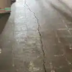 Cracked subfloor from water damage