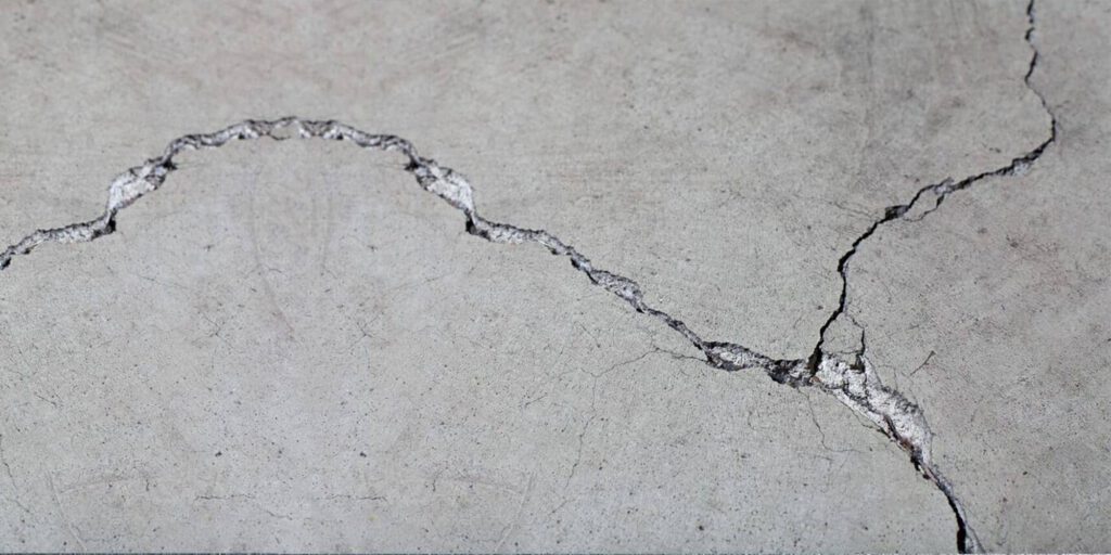 Cracked concrete