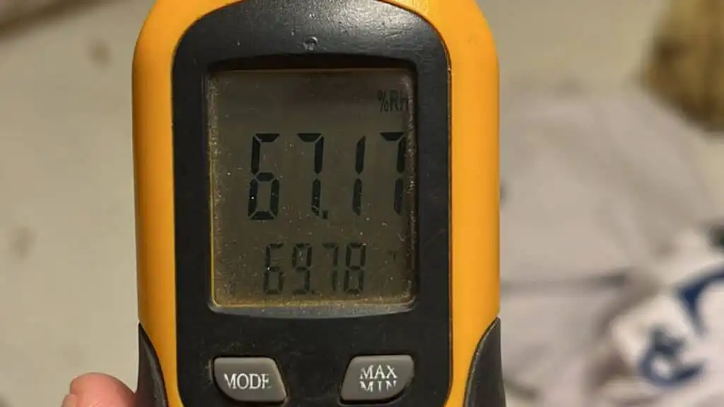 Humidity meter reading high in a basement