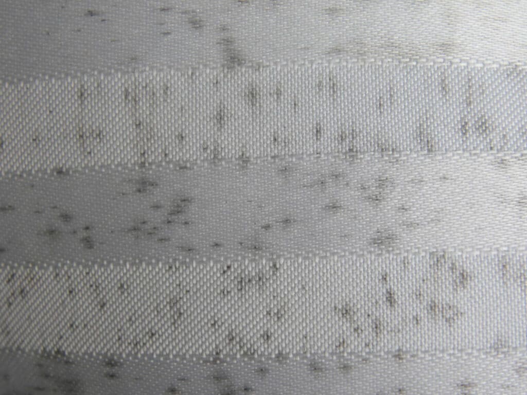 Discoloration on fabric in a home from mold and moisture damage