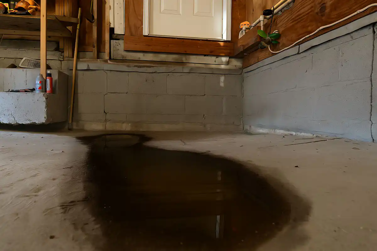 Water pooling in garage