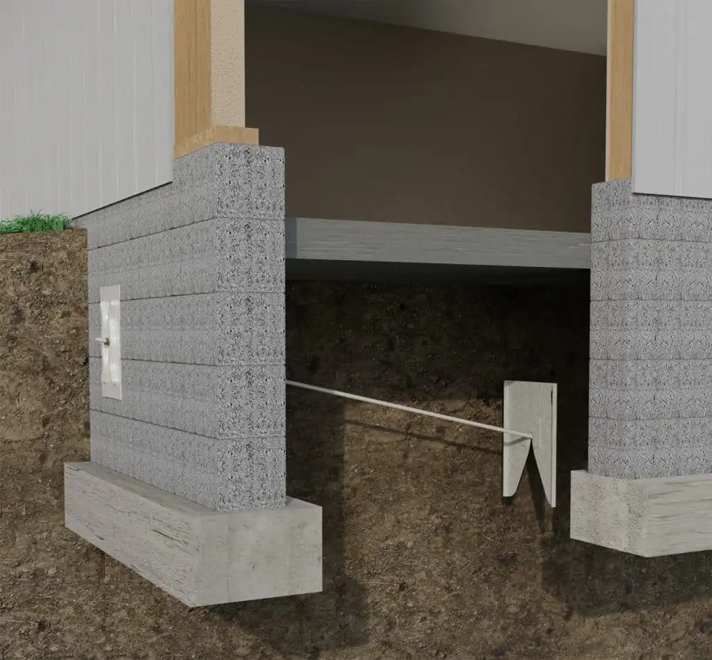 Diagram of an inside wall anchor