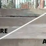 Before and after of porch leveling