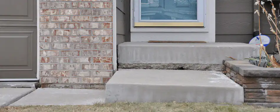 Entry steps getting pulled down by sinking concrete