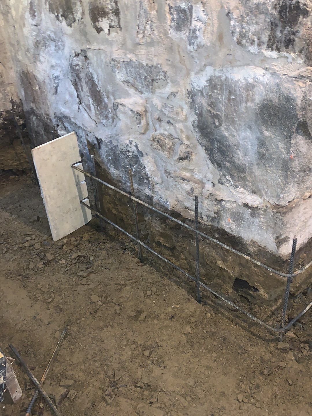 Basement lowering dig out and rebar application