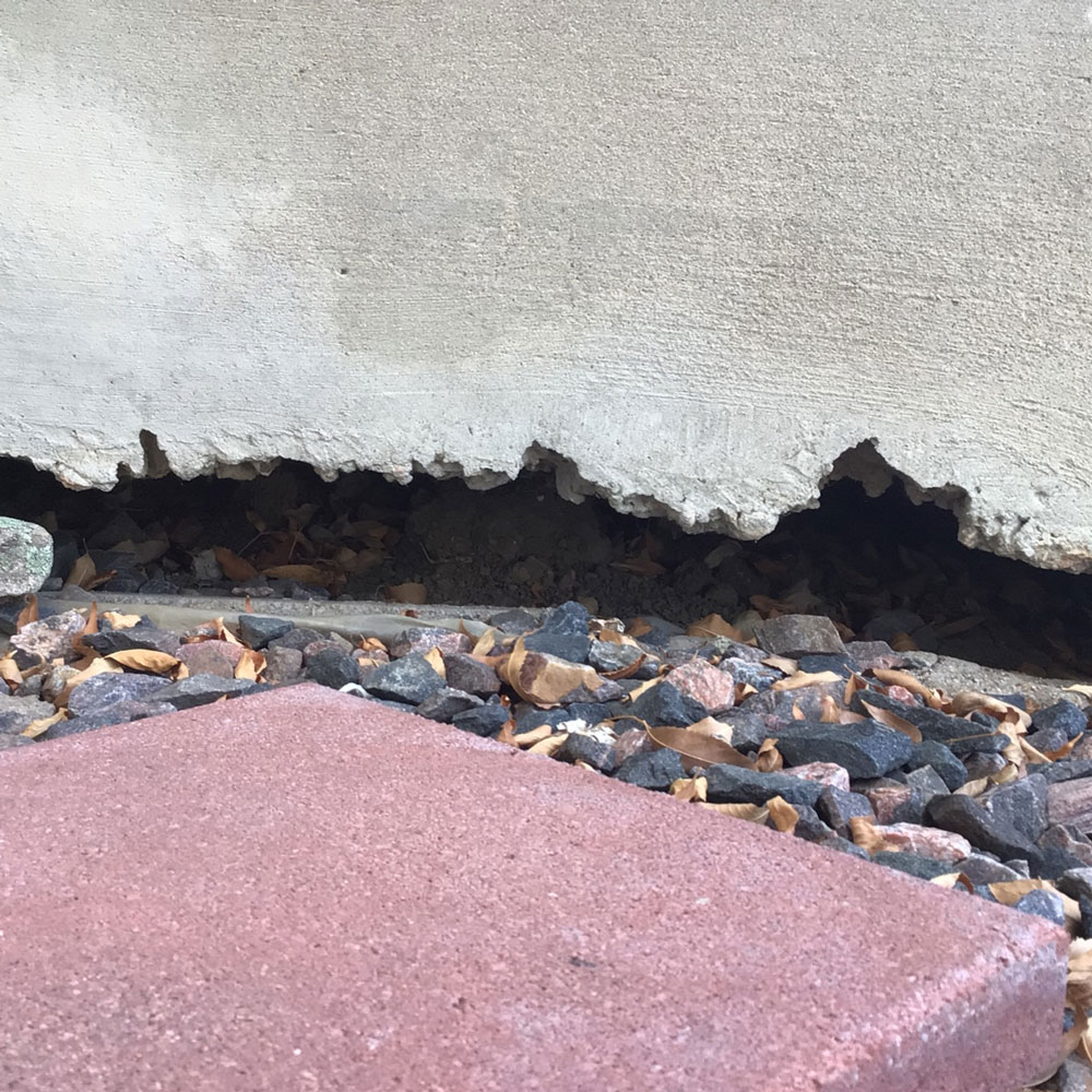 Void under a concrete slab