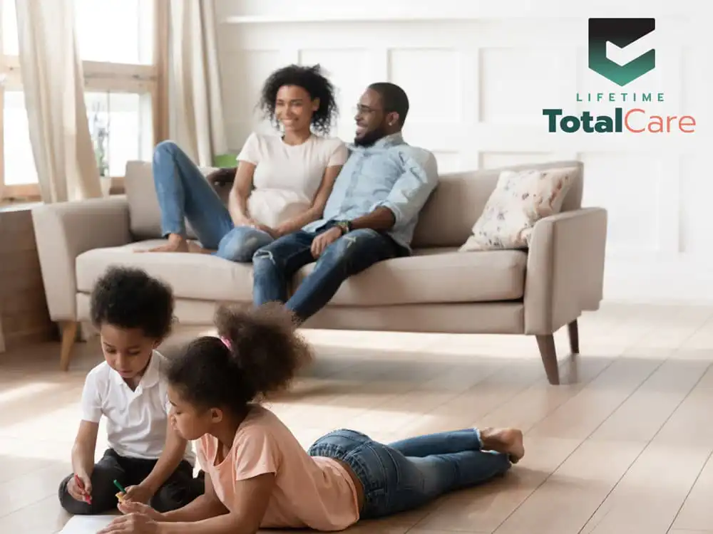 A happy family in a home protected by Lifetime TotalCare™